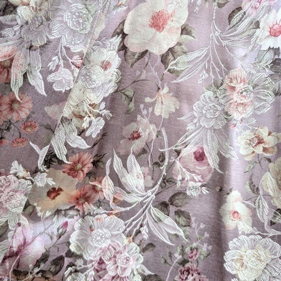 90s Frederick's of Hollywood Mini Dress Floral Embossed Satin Pink Coquette 3 - Picture 7 of 9